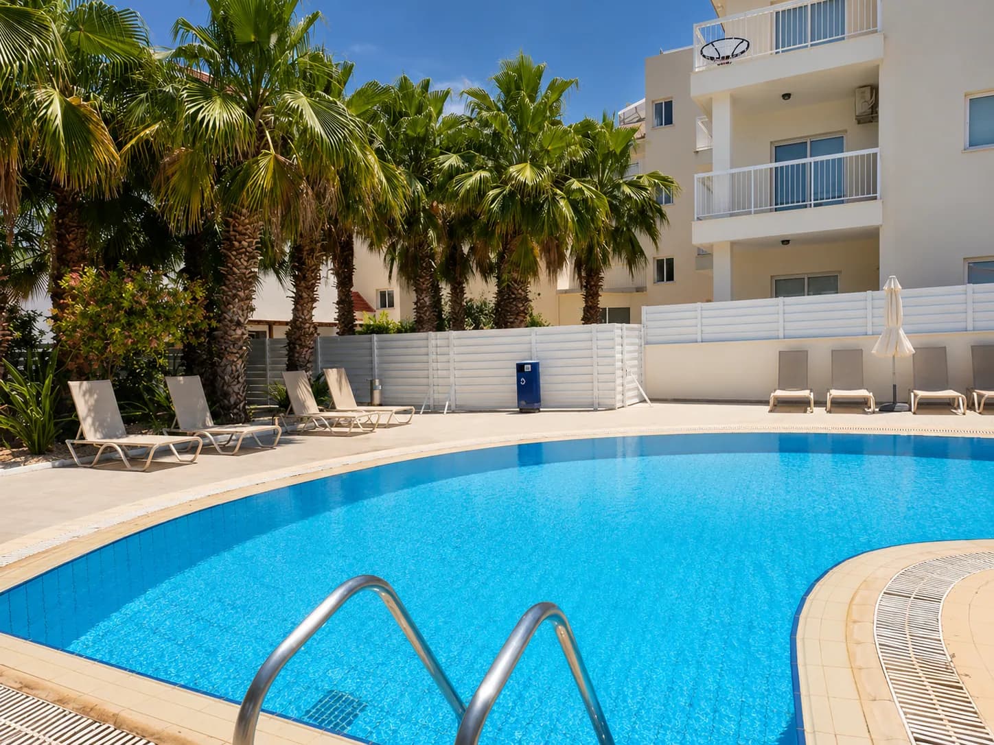 Communal swimming pool at Blue Electra complex, Kapparis, Protaras