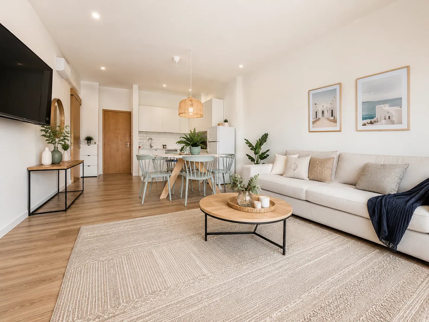 Ember and Tide apartment living room in Kapparis, Protaras, Cyprus